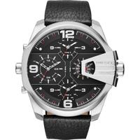 Diesel Heren Uber Chief DZ7376 zwart lederen quartz dress horloge - thumbnail