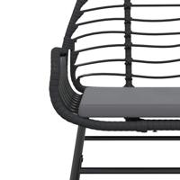 5-delige Tuinset met kussens poly rattan glas zwart - thumbnail