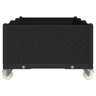 Plantenbak met wielen 150x80x54 cm polypropeen zwart