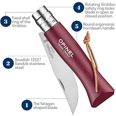 Opinel N08 Bordeaux, Colorama Zakmes Bordeaux Opinel N08 Bordeaux, Colorama Zakmes Bordeaux
