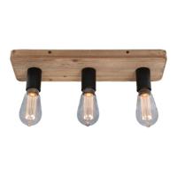 Freelight Plafondlamp Lenero 3 Lichts L 50 cm hout zwart - thumbnail