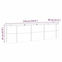 Verhoogde plantenbak Bruin 320 x 80 x 81 cm Staal - thumbnail