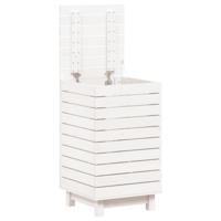 Wasmand 44x44x76 cm massief grenenhout wit - thumbnail