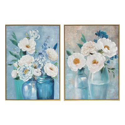 Canvas DKD Home Decor 60 x 3,5 x 80 cm Vaas Shabby Chic (2 Stuks) Canvas DKD Home Decor 60 x 3,5 x 80 cm Vaas Shabby Chic (2 Stuks)