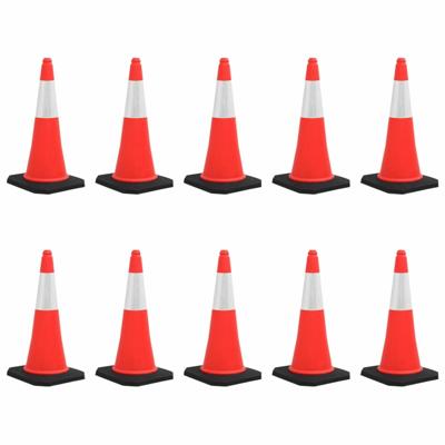 VidaXL Verkeerskegels met zware basis 10 st reflecterend 75 cm