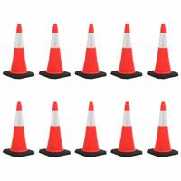 VidaXL Verkeerskegels met zware basis 10 st reflecterend 75 cm - thumbnail