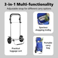 VidaXL Winkel trolley blauw 36,5 x 46,5 x 100,5 cm oxford stof - thumbnail