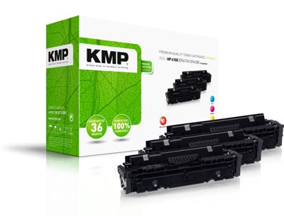KMP Toner vervangt HP HP 410X (CF411X, CF413X, CF412X) Compatibel Combipack Cyaan, Magenta, Geel 5000 bladzijden H-T242XCMY 2538,3030