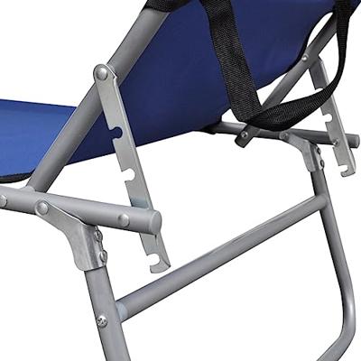 VidaXL Ligbed inklapbaar met luifel staal en stof blauw