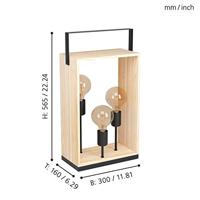Eglo Houten tafellampFamborough 3-lichts met zwart - 43416 - thumbnail