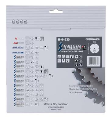 Makita Afkortzaagblad voor Hout | Efficut | Ø 260mm Asgat 30mm 45T - B-64630