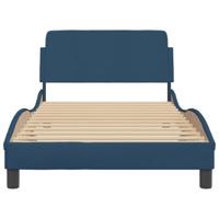 Bedframe met hoofdeinde zonder matras 100x200 cm stof blauw - thumbnail
