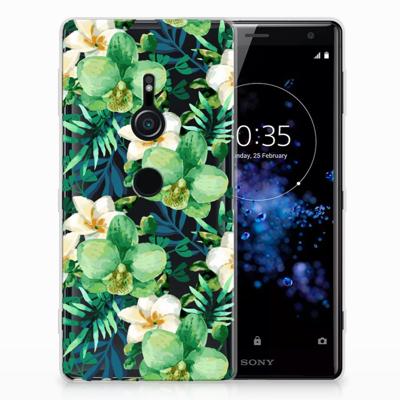 Sony Xperia XZ2 TPU Case Orchidee Groen