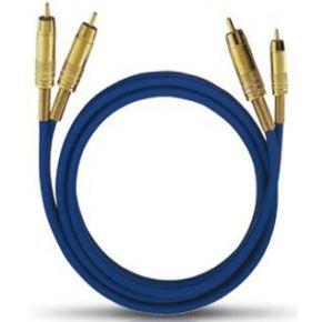 Oehlbach NF 1 Master Cinch Audio Aansluitkabel [2x Cinch-stekker - 2x Cinch-stekker] 1.00 m Blauw Vergulde steekcontacten