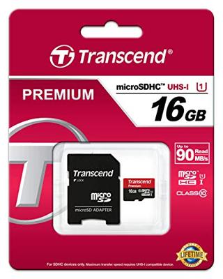 Transcend Premium microSDHC-kaart Industrial 16 GB Class 10, UHS-I Incl. SD-adapter