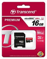 Transcend Premium microSDHC-kaart Industrial 16 GB Class 10, UHS-I Incl. SD-adapter - thumbnail