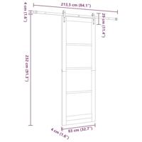 Schuifdeur ORKDAL Bruin 83 x 232 cm Hout en metaal - thumbnail