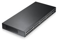 Zyxel 24/28 -port Gigabit Ethernet Smart Managed Switch - ontwerp zonder ventilator met 4 gigabit-combo poorten (4x DDR4-/ 4x GbE) [GS1920-24] 48 poorten 4 x poort. 48-port 4x SFP v1 - thumbnail
