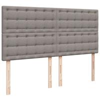 Boxspring met matras stof taupe 200x200 cm - thumbnail