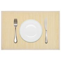 6 Placemats bamboe 30 x 45 cm natuurlijk - thumbnail