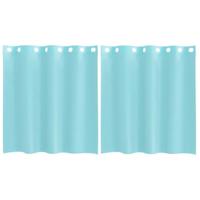 Gordijnen voile met doorvoertules 2 st turkoois - thumbnail