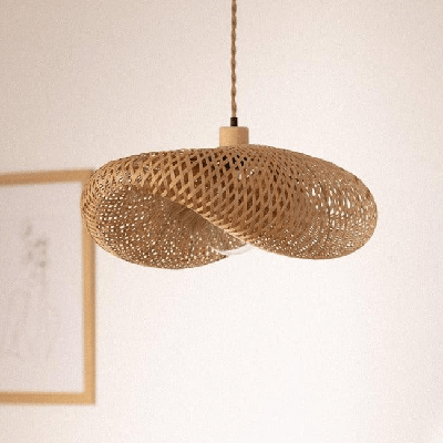 Rotan hanglamp groot 'Katasi' ovaal E27 60 cm