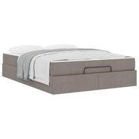 Bedframe met matras Taupe 140 x 200 cm Stof - thumbnail