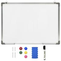 VidaXL Whiteboard magnetisch 90x60 cm staal wit - thumbnail
