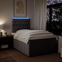 Boxspring met matras stof donkergrijs 120x190 cm - thumbnail