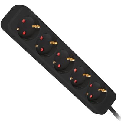 Stopcontactenstrip 5 Tomas Schuko Lanberg LB24423037 1,5 m Zwart (1,5 m)