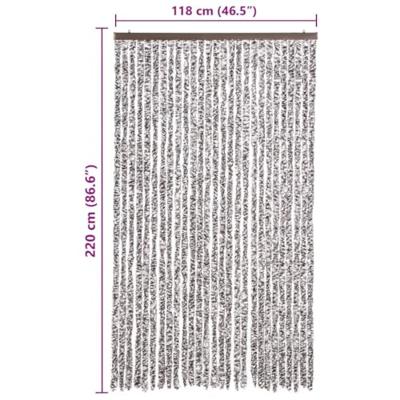 VidaXL Vliegengordijn 118x220 cm chenille bruin en beige