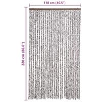 VidaXL Vliegengordijn 118x220 cm chenille bruin en beige - thumbnail