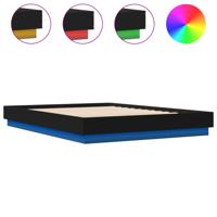 Bedframe met LED zonder matras 150x200 cm zwart - thumbnail