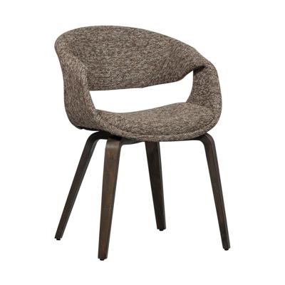 WOOOD Eetkamerstoel 'Yossi' Geweven stof, kleur Bruin