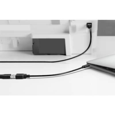 Renkforce USB-kabel USB 3.2 Gen1 (USB 3.0 / USB 3.1 Gen1) USB-C stekker, USB-A bus 0.15 m Zwart Met OTG-functie, Vergulde steekcontacten RF-4455819 - thumbnail