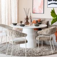 Eleonora Ronde Eettafel 'Elin' 130cm, kleur wit - thumbnail