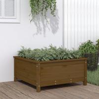 Plantenbak 82,5x82,5x39 cm massief grenenhout honingbruin - thumbnail