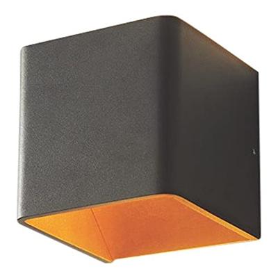 Artdelight Wandlamp Fulda 10x10 cm koper zwart