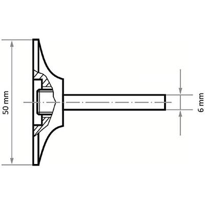 LUKAS-ERZETT A335005000260458 Gereedschapshouder GTG voor zelfspannende schuurbladen Ø 50 mm schacht 6 mm middel 1 stuk(s)