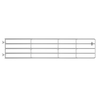 Poort met 5 stangen (150-400)x90 cm staal zilverkleurig