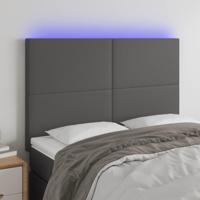 Hoofdbord LED 144x5x118/128 cm kunstleer grijs - thumbnail