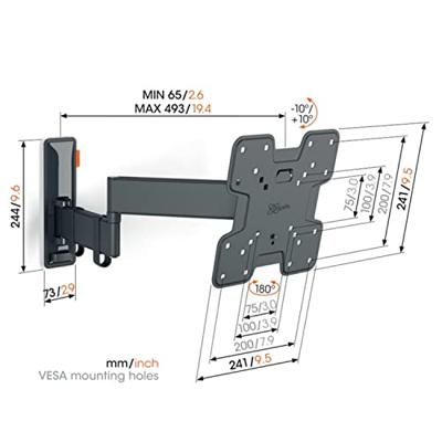 Vogels TVM 3245 Draaibare tv-beugel TV beugel Zwart