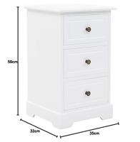 Nachtkastje 35x32x59 cm MDF en grenenhout - thumbnail