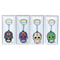 Dia de los Muertos Mexicaans Doodshoofd PVC Sleutelhouder - thumbnail