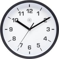 NeXtime nx-7321zw wandklok nxt diameter 20cm kunststof zwart, witte wijzerplaat - thumbnail