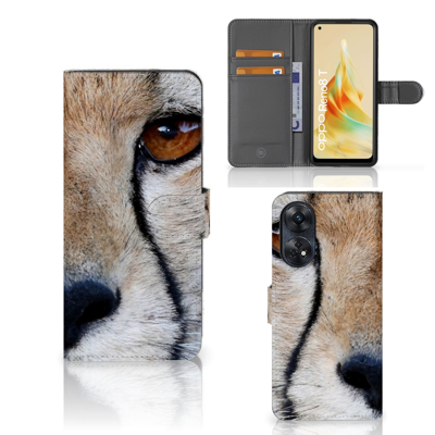 OPPO Reno8 T 4G | Telefoonhoesje | Met pasjeshouder | Cheetah