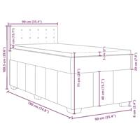 Boxspring met matras stof donkergrijs 90x190 cm - thumbnail