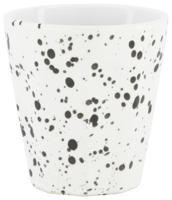 HEMA Espressomok 90ml Mirabeau aardewerk wit spetters (wit) - thumbnail