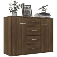 Dressoir 88x30x65 cm bewerkt hout bruineikenkleurig - thumbnail