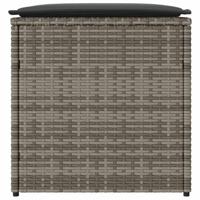 Kussenbox met opslag Grijs 50 x 50 x 50 cm poly rattan - thumbnail